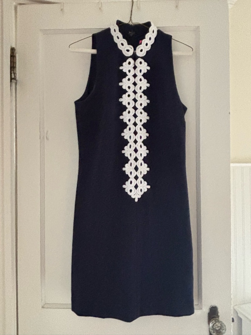 Lilly Pulitzer Navy Mini Dress with White Lace Appliqué